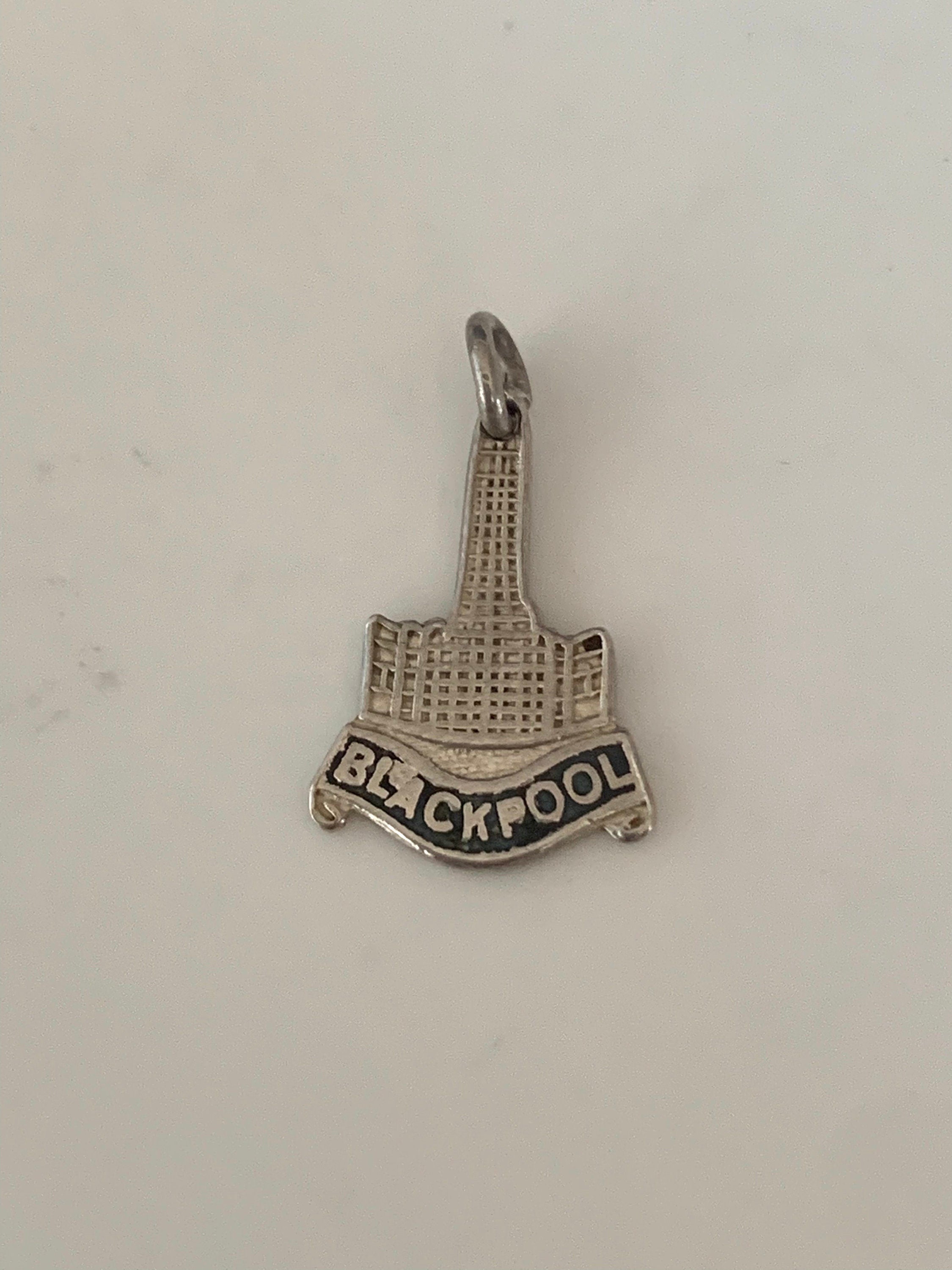 Silver 925 hallmarked tiny Blackpool vintage pendant. Memorable pendant. Collectible gift unisex.