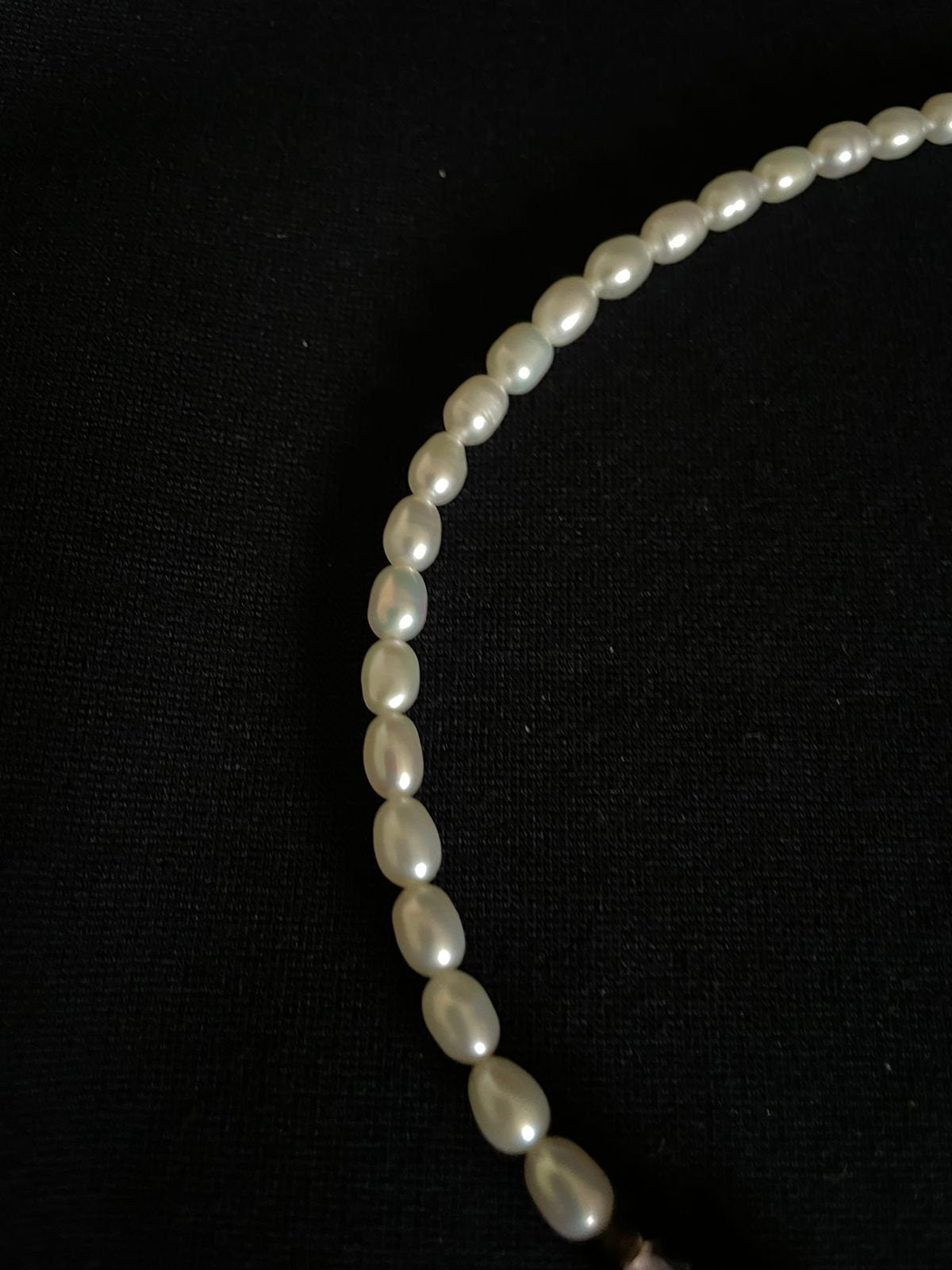 Natural freshwater pearl and crystal beads choker necklace for a woman. Lovely handmade unique gift for a lady. White pearls choker